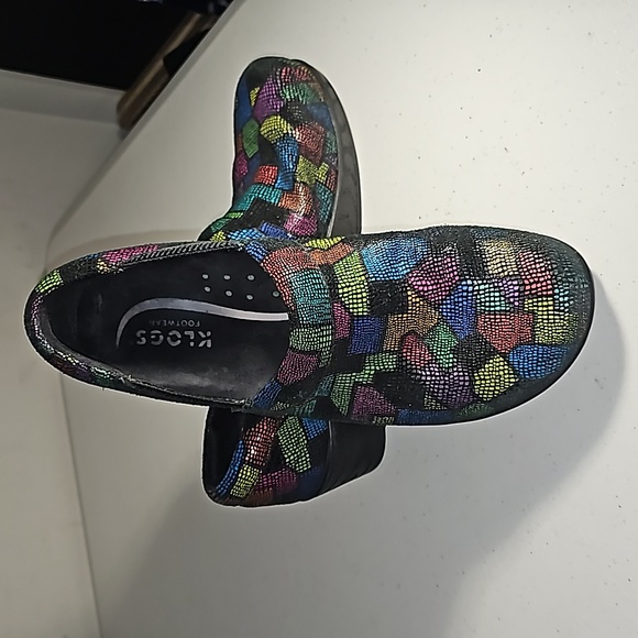 Klogs Portland Puzzle Multi-Colo Leather upper clogs 8.5M VGUC - Picture 1 of 15